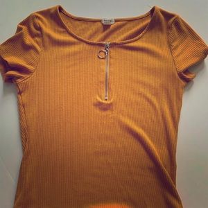garage mustard/yellow crop zip up! ☆